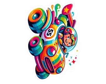 Cartoon Race Car Vinyl Decal: Kids Room Decor