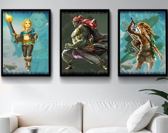 Affiches de Zelda : Tears of the kingdom TOTK / Haute qualité / Téléchargement numérique / 3 affiches imprimables