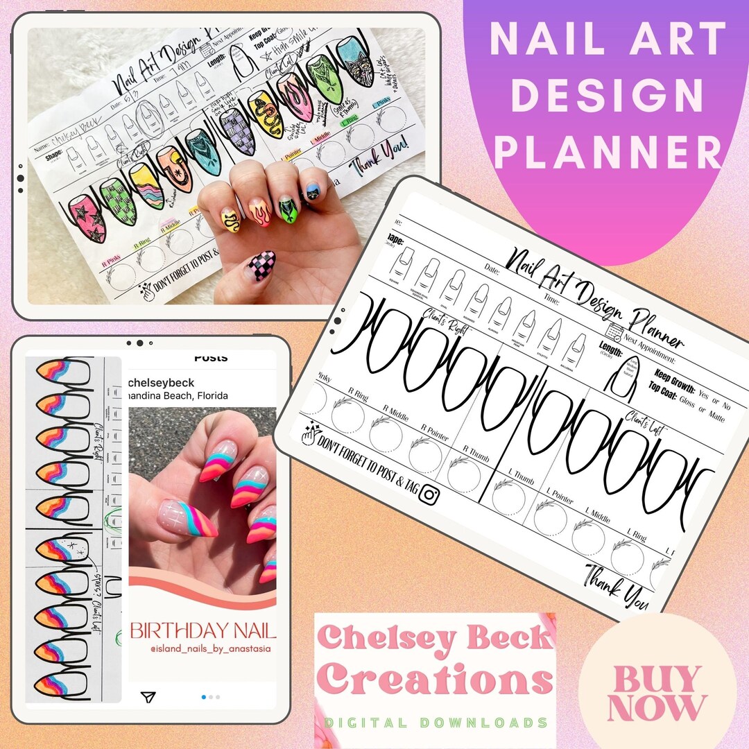 The PERFECT Nail Art Design Planner Practice Template for Nail