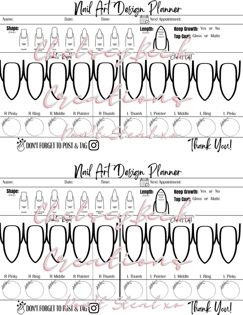 The PERFECT Nail Art Design Planner Practice Template for Nail The PERFECT Nail Art Design Planner Practice Template for Nail
