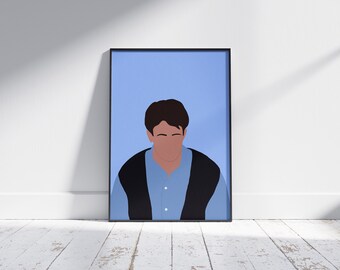 Chandler Bing Friends - Flat Vector Poster
