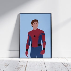 Tom Holland Spiderman - Flat Vector Poster