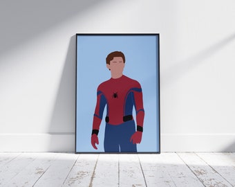 Tom Holland Spiderman - Flaches Vektor Poster