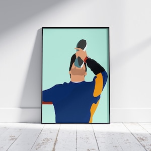Daniel Ricciardo Shoey - Flat Vector F1 Poster