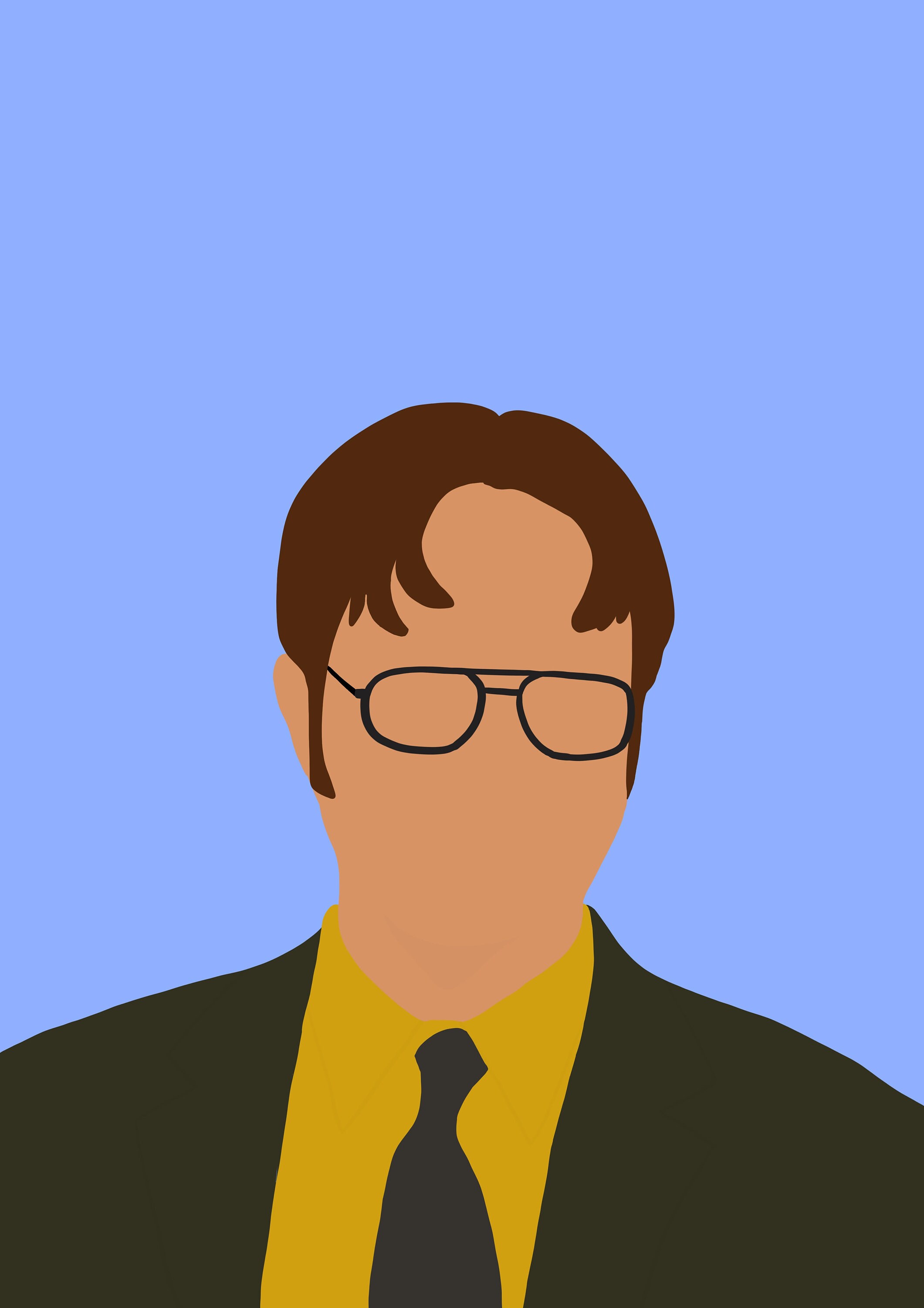 Dwight Vector Dwight Schrute Flat Vector Poster - Etsy