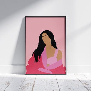 Dua Lipa - Flat Vector Poster
