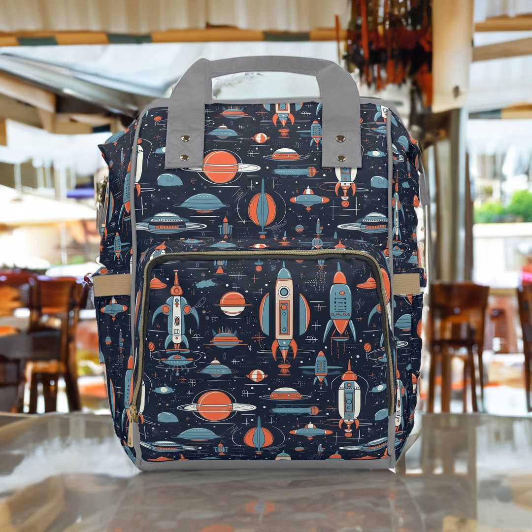 Retro Rocket Ship Diaper Bag - Blast off on Your Day With Fun and ...