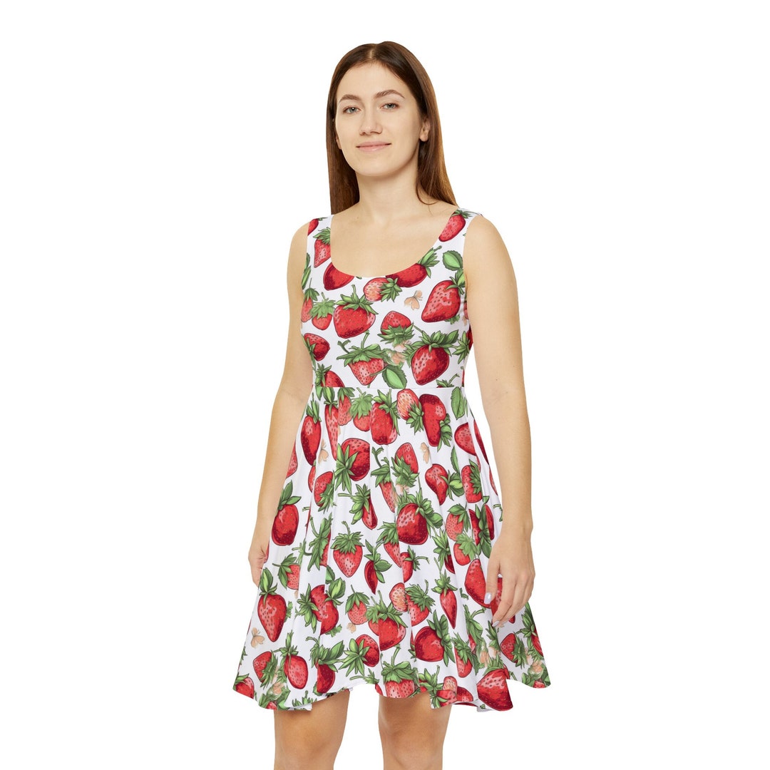 Lottie Strawberry Set – Ruffled Top & Skater Skirt in Gauze Cotton main image 0