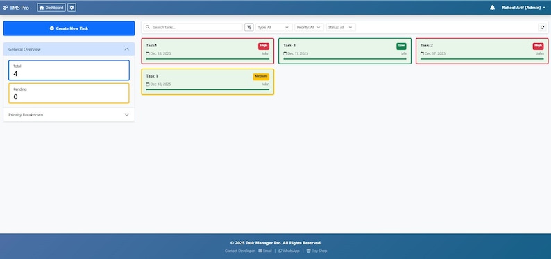 May include: Screenshot of a task management application interface. The interface is primarily white and blue, with several task cards displayed. The cards are color-coded and show task names, dates, and priority levels. The top navigation bar includes a search bar and filter options.