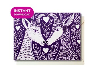 Need a card in a hurry? Send love in an instant with this downloadable Capricorn Zodiac card! Printable and unique DIY card to print.