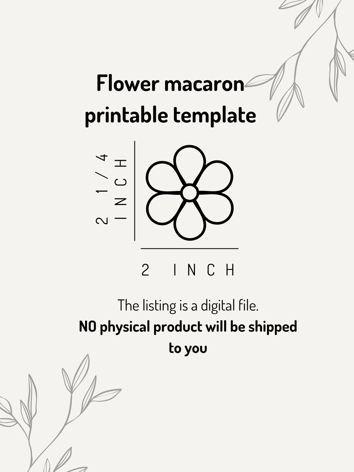 Flower Macaron Template Etsy Flower Macaron Template Etsy