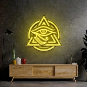 Auge des Horus Leuchtreklame | LED Wandleuchte für Raumdekoration, Raumakzent, Raumakzent oder Geschenkidee