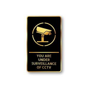 CCTV Sign 5.5 INCH * 9 INCH Self-Adhesive Sign for Business Office Corporate Hotel Company Factory Club Commercial Malls