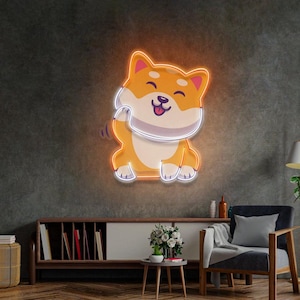 Letrero de neón con forma de cachorro durmiendo, luz LED de pared, adorable decoración para habitación de mascotas, ideal para guarderías infantiles o amantes de los perros, idea de regalo única.