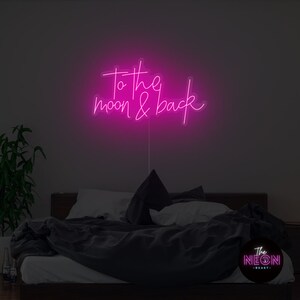 To the moon & back neon sign for wedding| neon sign for your loved ones| neon sign for bedroom| couple neon sign| to the moon and back neon