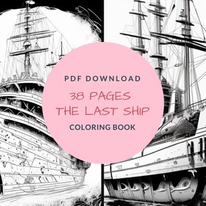 The Last Ship Coloring Book | Adult & Kids Coloring Book Pages | Instant PDF Download | Pirate Ship