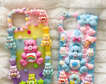 Kawaii Bear Decoden Phone Cases for All Models, Handmade Custom Phone Cases, Colourful Phone cases, Gifts for Her, Whipped Cream Glue