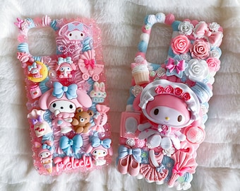 Coque de portable Kawaii Decoden, colle crème fouettée personnalisée faite main