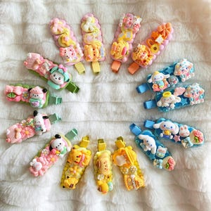 Kawaii Cute Decoden Hair Clip, Handmade Hair Clip, Cute Kitty Decoden Hair Clip, Kawaii Dog Hair Clip, Kawaii Cute Hair Clip by Colors, 1pc