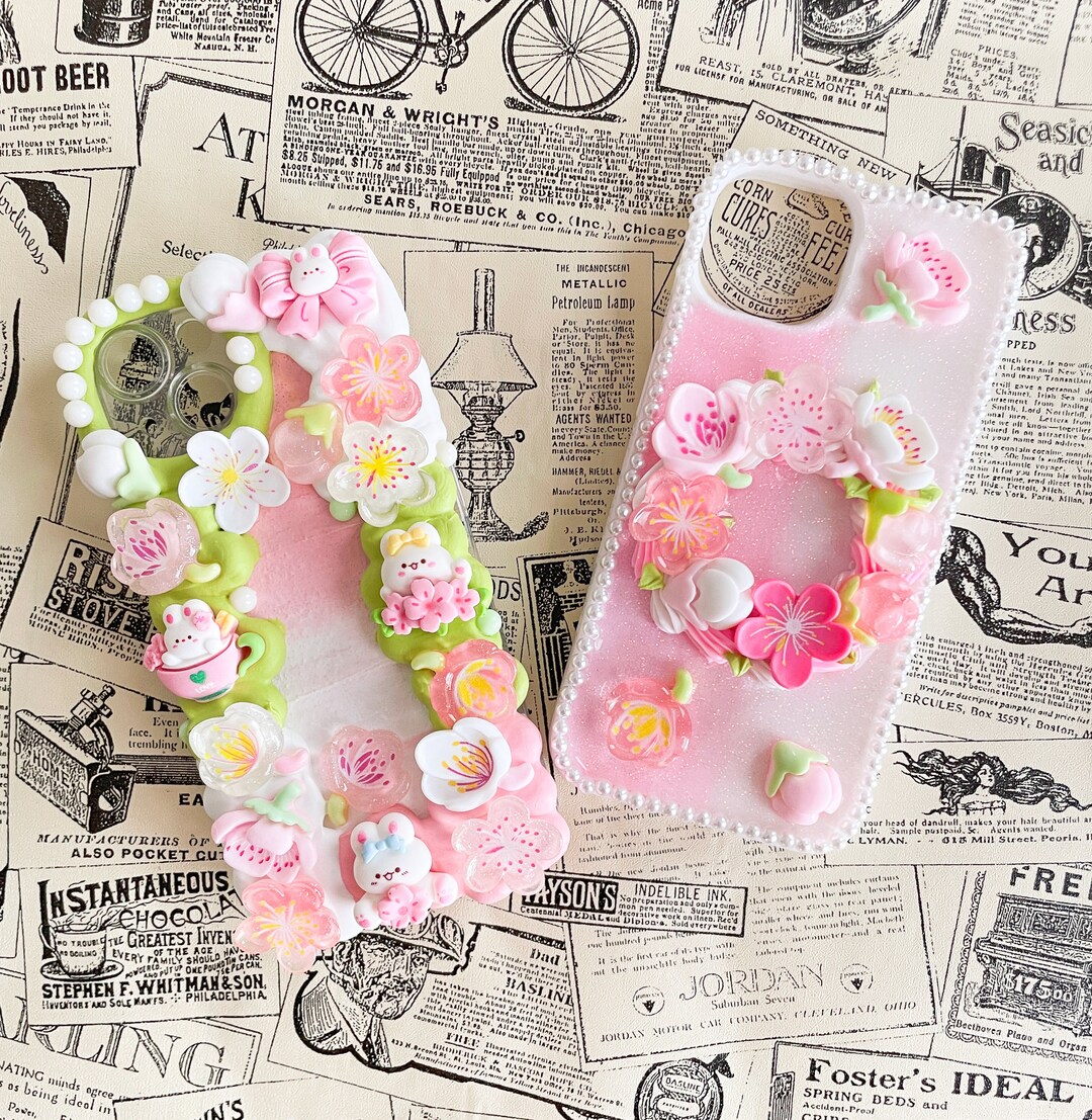 Sakura Cherry Blossom Decoden Phone Cases for All Models, Pink and