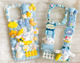 Kawaii Cute Dog Decoden Phone Cases for All Models, Handmade Custom Phone Cases, Whipped Cream Glue