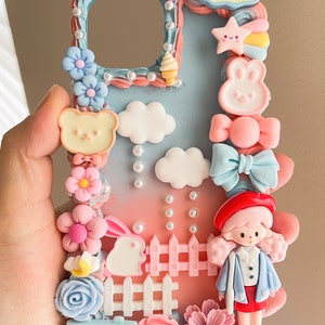 Kawaii Girl Decoden Phone Cases for All Models, Handmade Custom Phone Cases, Cream Glue immagine 3