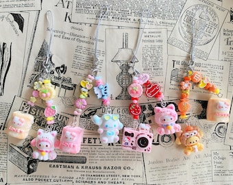 Kawaii Beaded Phone Charm, Bag Accessory