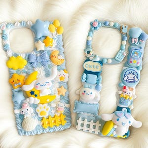 Kawaii Cute Dog Decoden Phone Cases for All Models, Handmade Custom Phone Cases, Whipped Cream Glue