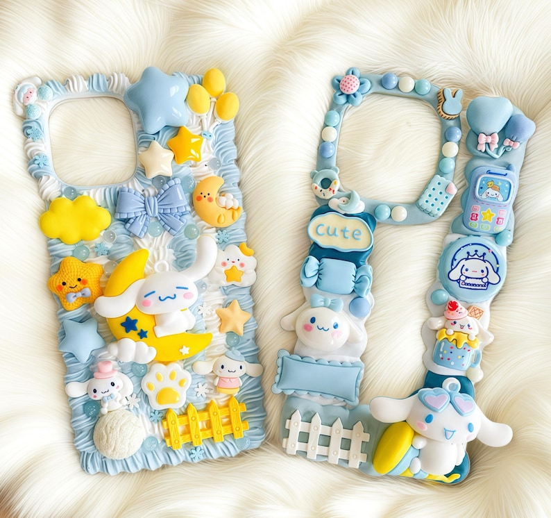 Kawaii Dog Decoden Phone Case, Custom Whipped Cream Glue image 1