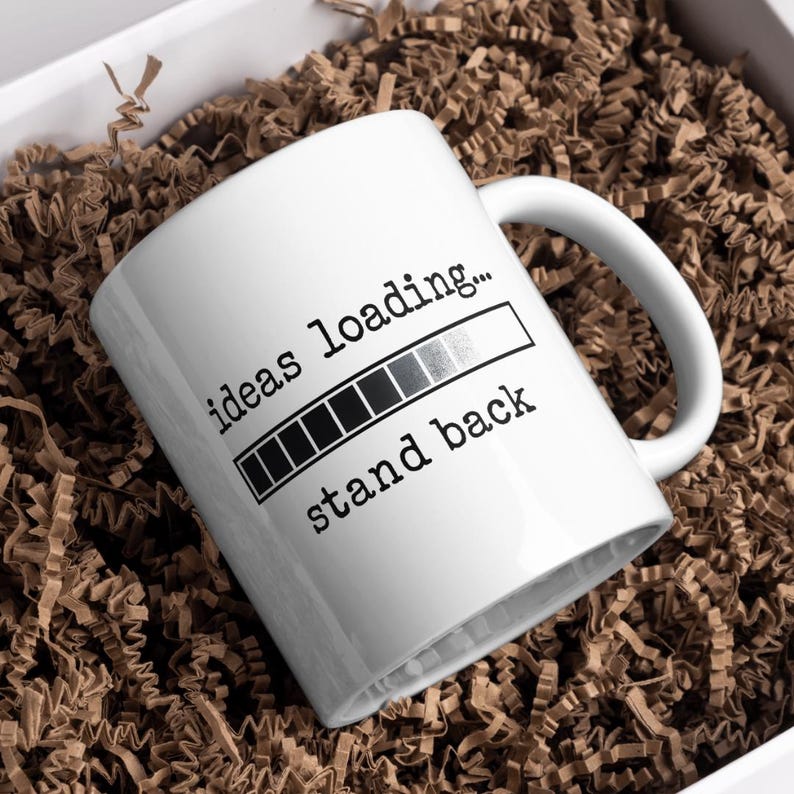 Ideas Loading Mug | Work Desk Mug | Coffee Cup | Office Desk Gift | Gift for Coworkers | Gift for Colleague | Work Motivation image 2