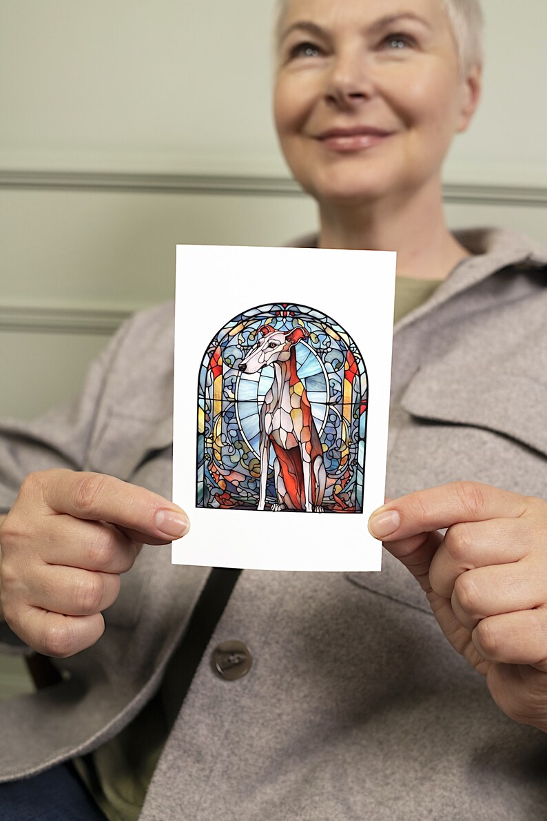 Stained Glass Greyhound Clipart for instant digital download and commercial use. image 10