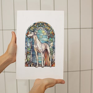 Stained Glass Greyhound Clipart for instant digital download and commercial use. image 5