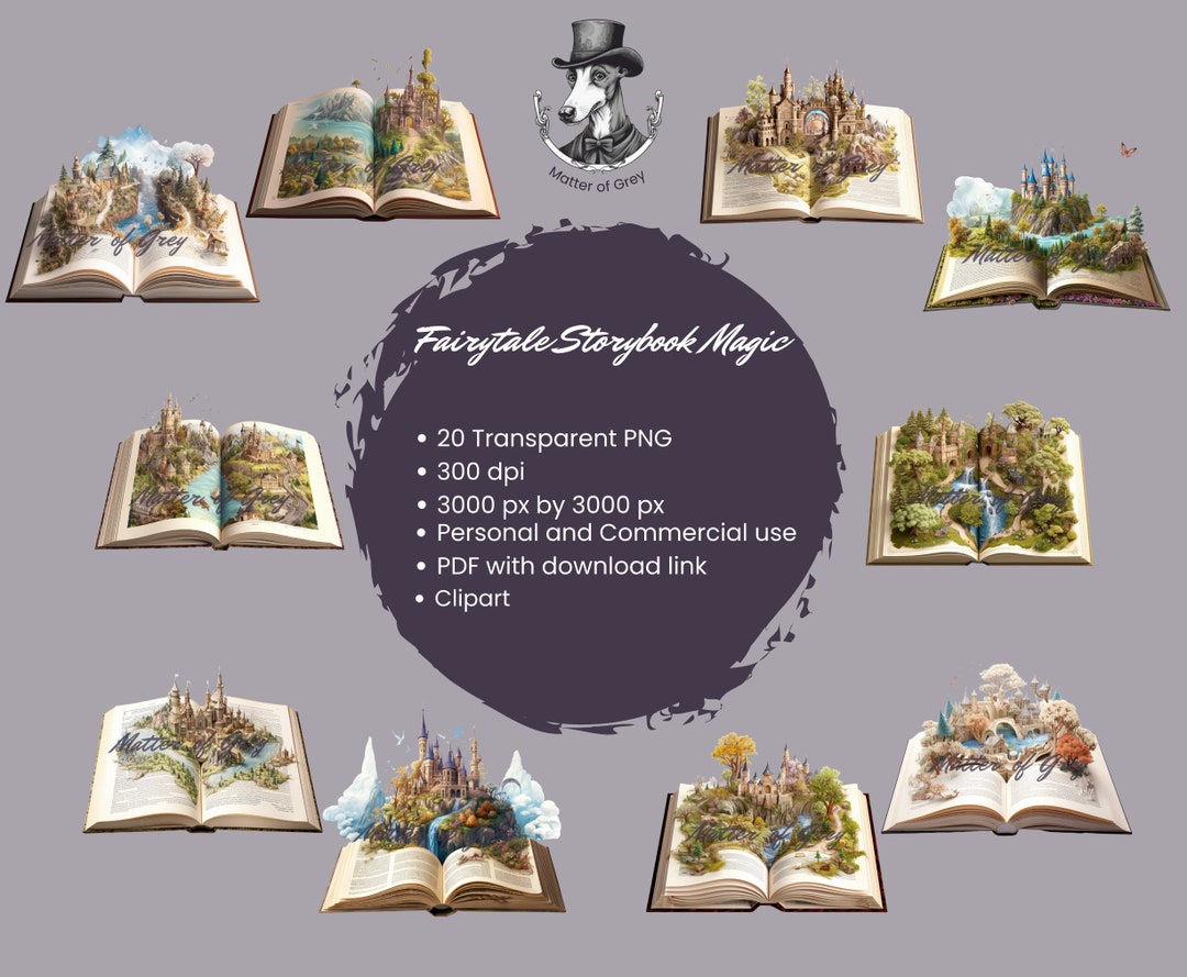 Fairytale Storybook Clipart for Instant Digital Png Download and Use ...