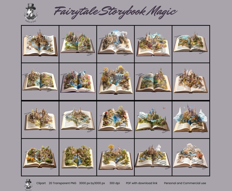 Fairytale Storybook Clipart for Instant Digital Png Download and Use ...