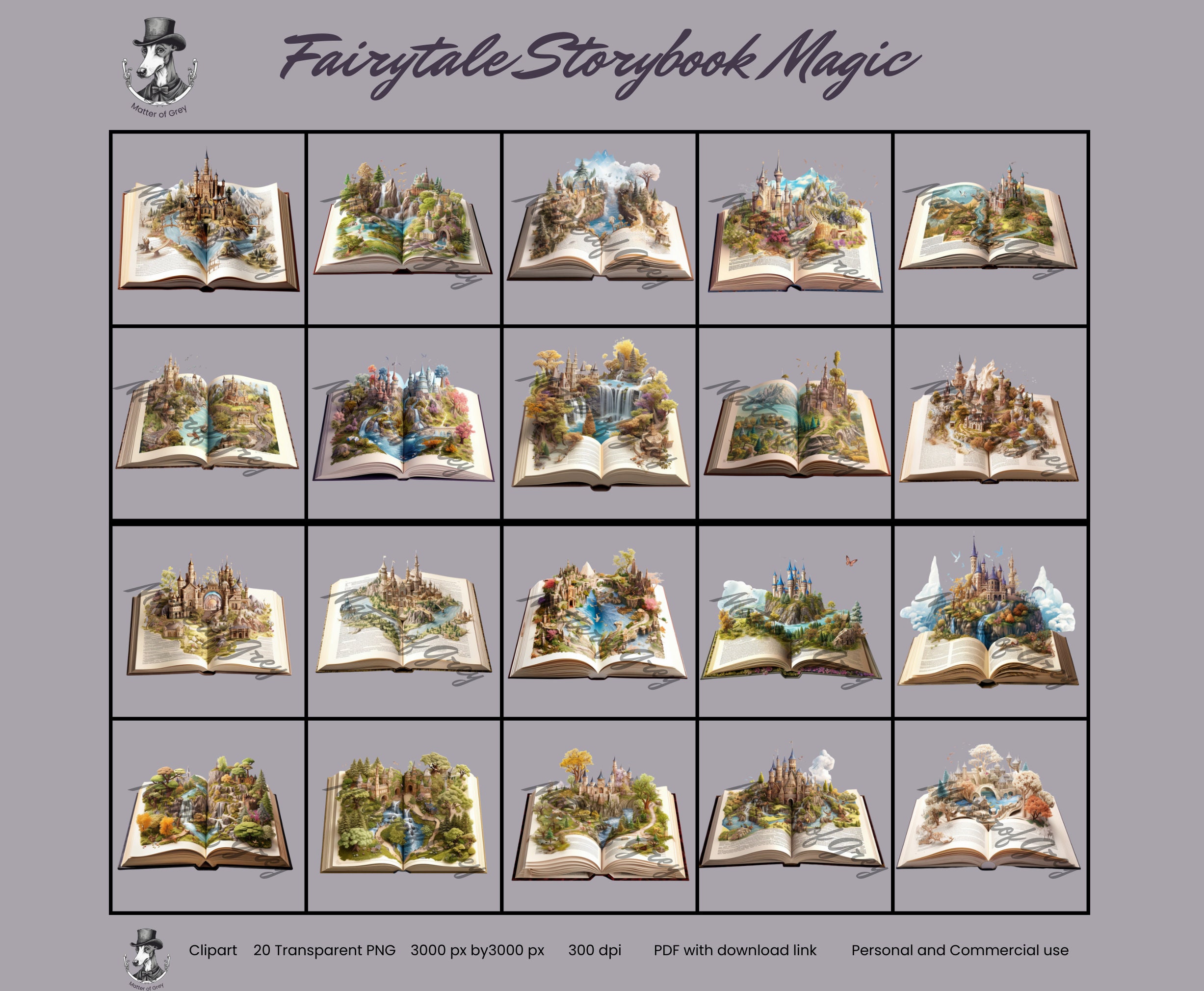 Fairytale Storybook Clipart for Instant Digital Png Download - Etsy