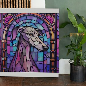 Stained Glass Greyhound Clipart for instant digital download and commercial use. image 6