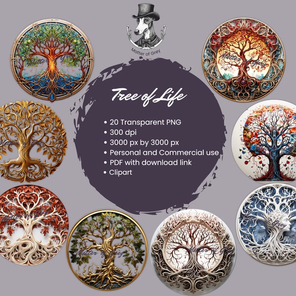 Tree of Life Inspirations Clipart Collection - 20 Unique Tree of Life PNG Images, scrapbooking, cards, invitations, digital, commercial use