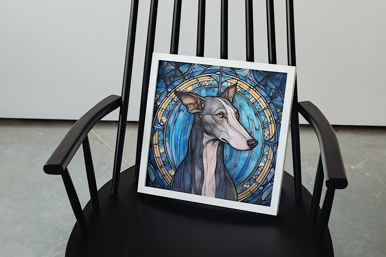 Stained Glass Greyhound Clipart for instant digital download and commercial use. image 7