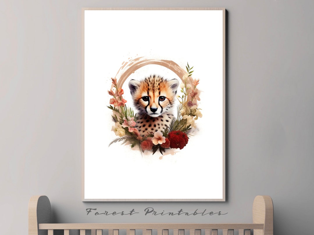 Cheetah Nursery Art, Safari Nursery, Printable Nursery Wall Art ...