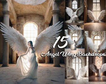 15 Digital Backdrops, Angel Wing Digital Studio Backdrops, Maternity Studio Backdrops, photography studio background, photo booth backdrops