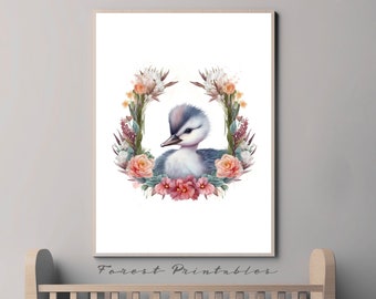 Duck Nursery Art, Barnyard Nursery, Printable Nursery Wall Art, Nursery Animal Picture, Nursery wall decor, nursery digital download jpg