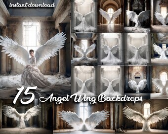 15 Digital Backdrops, Angel Wing Digital Studio Backdrops, Maternity Studio Backdrops, photography studio background, photo booth backdrops2