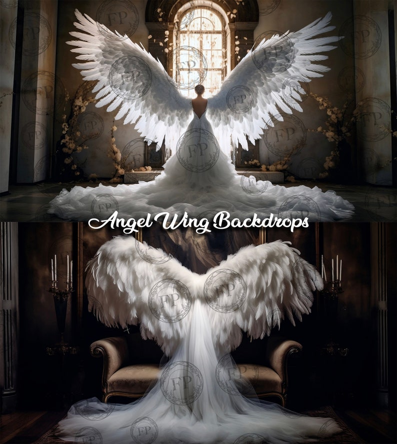 12 Digital Backdrops Angel Wing Digital Studio Backdrops - Etsy