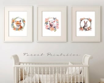 Nursery Art, Barnyard Nursery, Printable Nursery Wall Art, Animal Pictures for Nursery, nursery wall decor, nursery artwork digital download