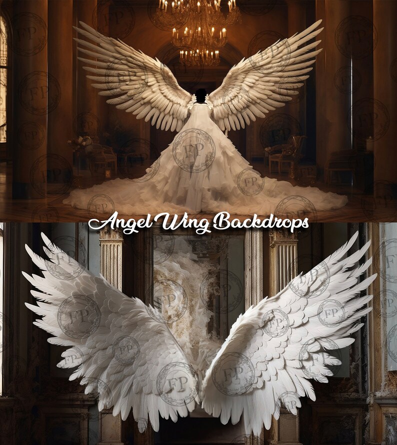 12 Digital Backdrops Angel Wing Digital Studio Backdrops - Etsy