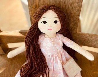 Unique handmade custom prairie doll cute cloth rag dolls for granddaughter little house inspired doll embroidered princess gift for girl