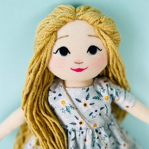 Unique handmade custom prairie doll cute cloth rag dolls for granddaughter little house inspired doll embroidered princess gift for girl