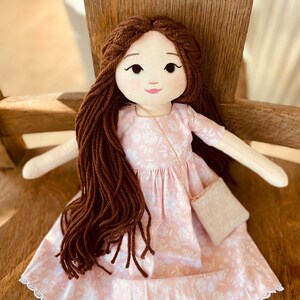 Unique handmade custom prairie doll cute cloth rag dolls for granddaughter little house inspired doll embroidered princess gift for girl