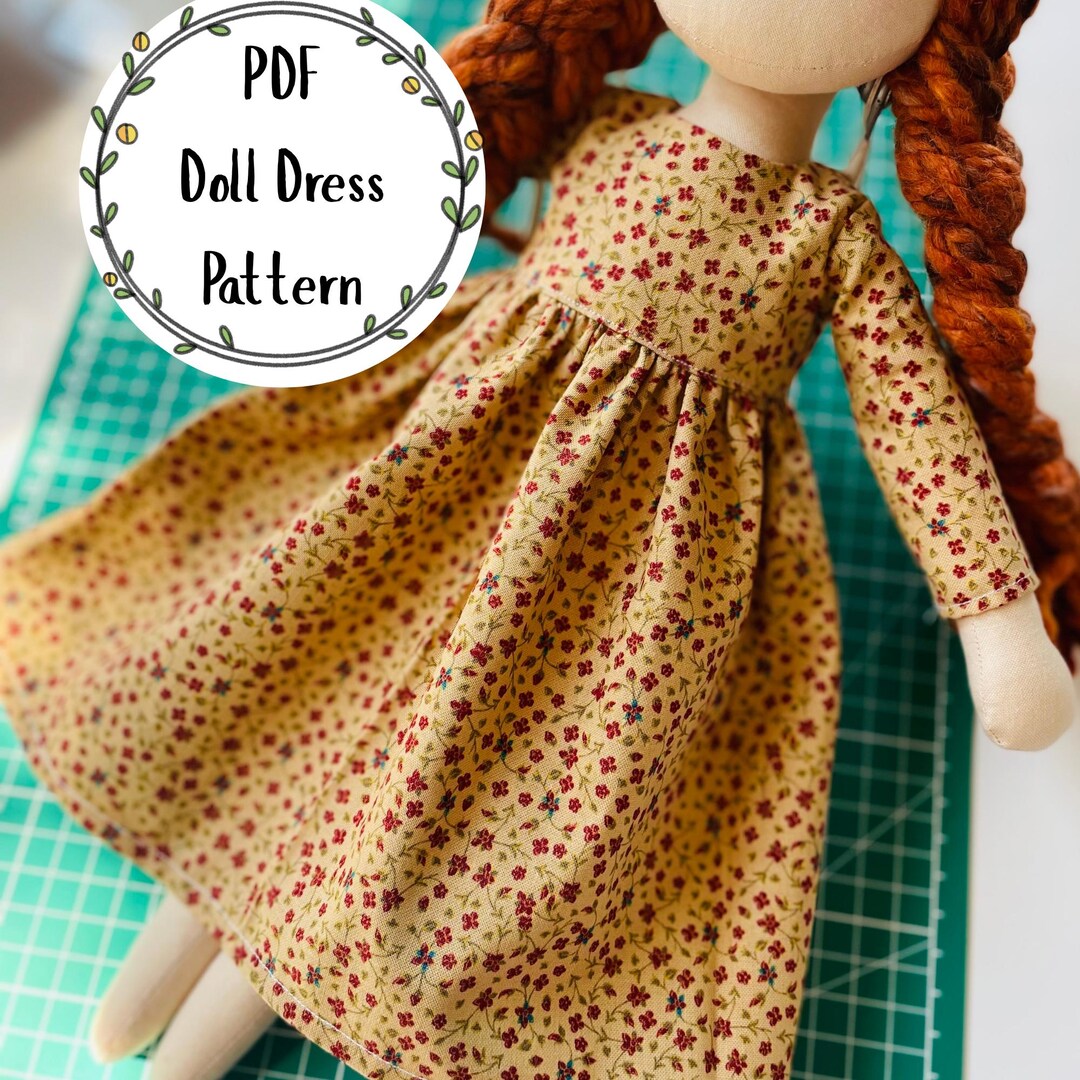 Basic Doll Dress PDF Pattern for a 15 Inch Cloth Doll, Beginner ...