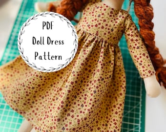 Modello PDF per abito base per bambola di stoffa da 15 pollici, modello per abito per bambola adatto ai principianti, tutorial video incluso